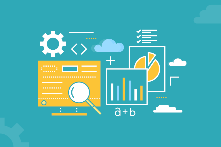 Illustration of analytics charts and settings