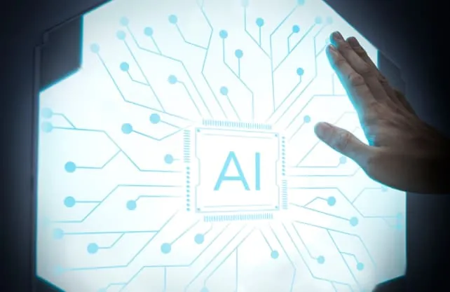 Hand touching an AI circuit panel